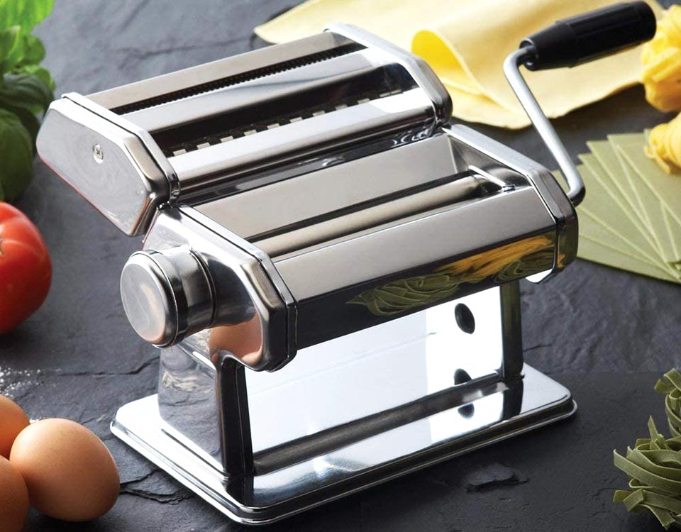 GOURMEX Stainless Steel Manual Pasta Maker Machine