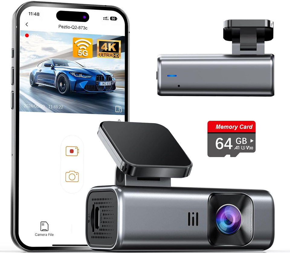 Galphi 4K Mini Dashcam Dash Cam With Built-in 5G WiFi
