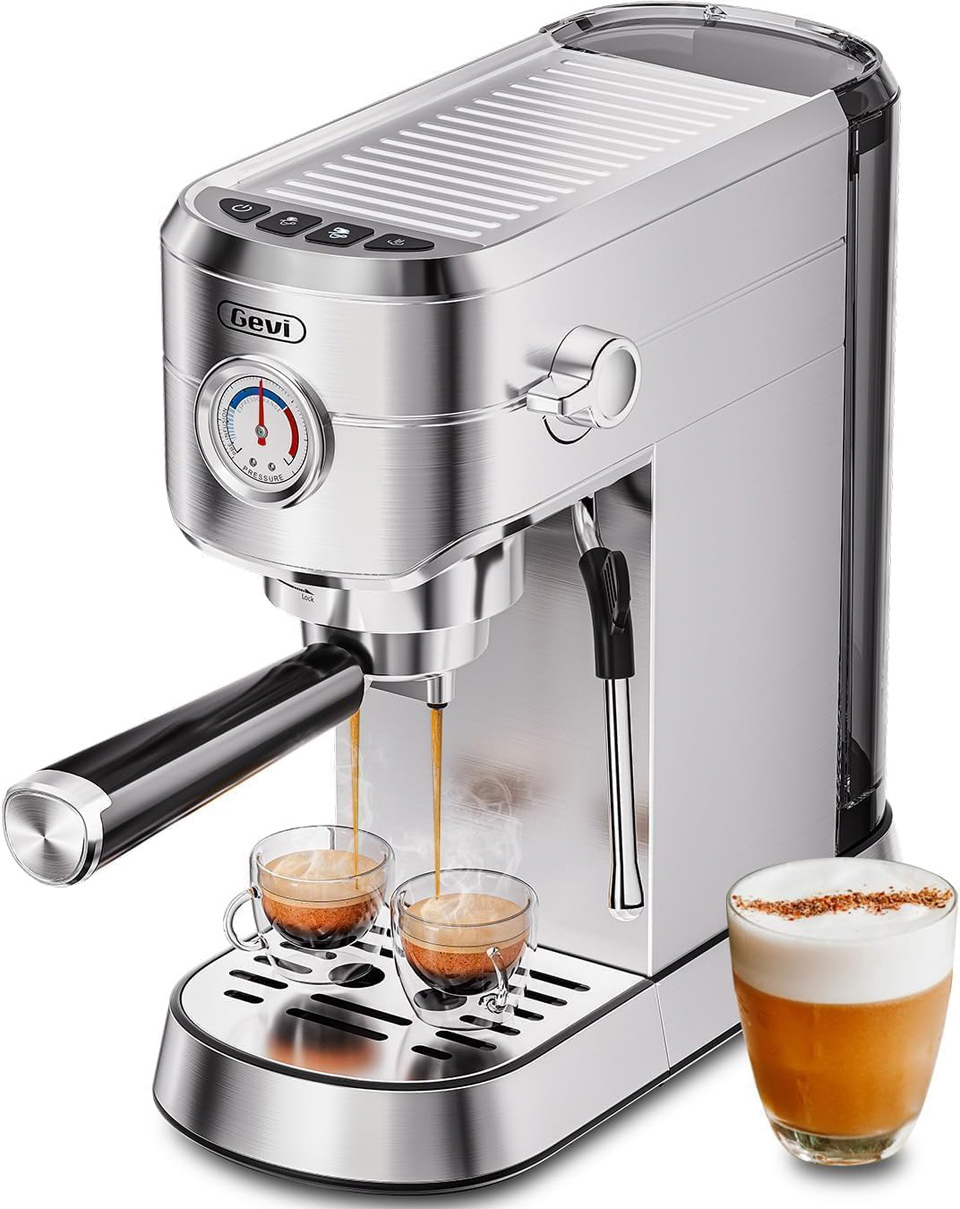 Gevi Commercial Espresso And Coffee Maker With Milk Frother