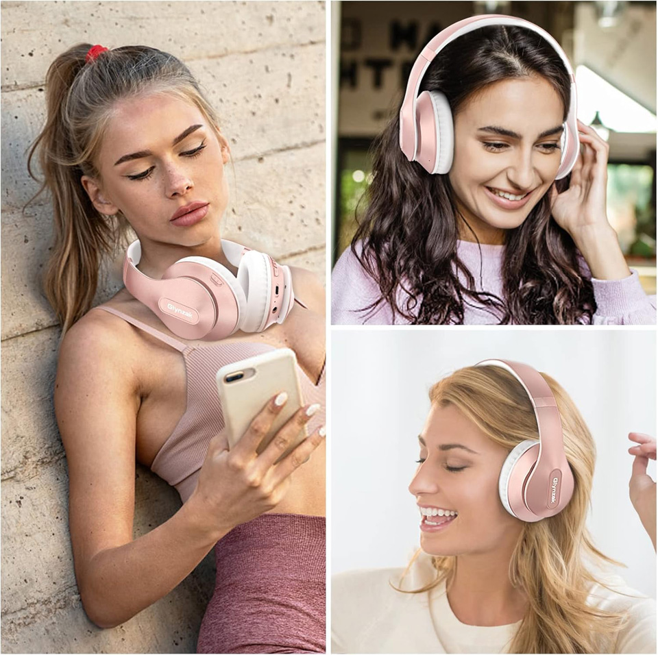 Glynzak Foldable Wireless Headphones With 6EQ Modes