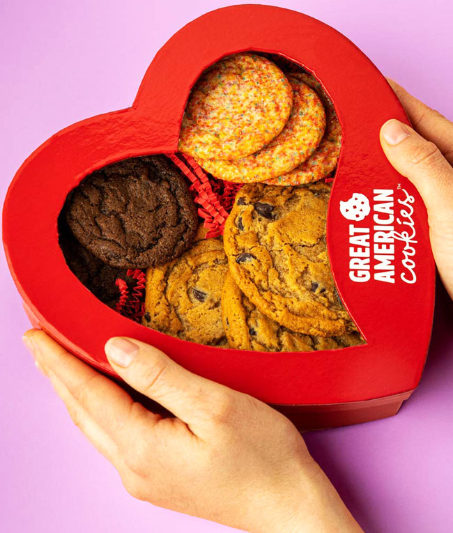 Great American Cookies Valentine's Day Heart Box