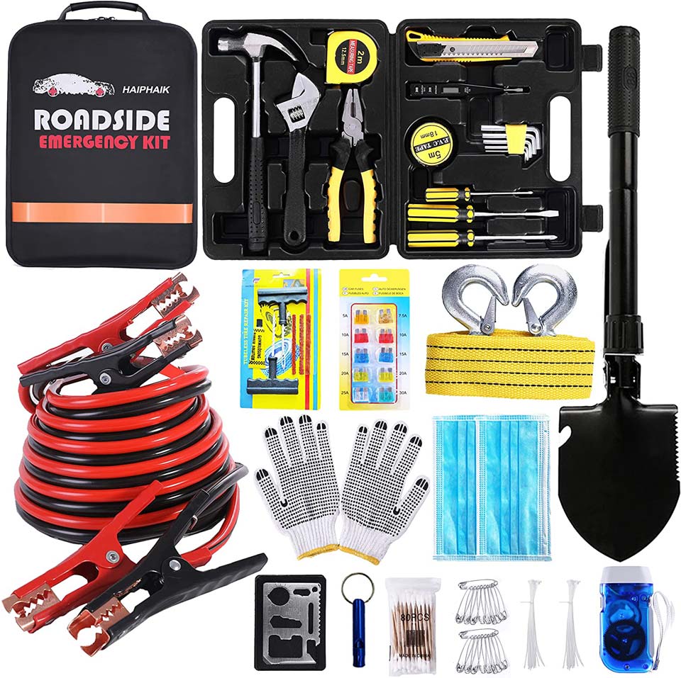 HAIPHAIK Emergency Roadside Kit With Jumper Cables