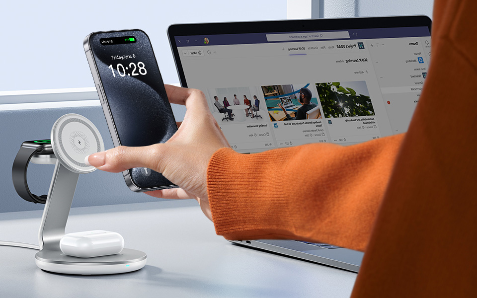 HERRBOL Magsafe Compatible 3-In-1 Charging Station