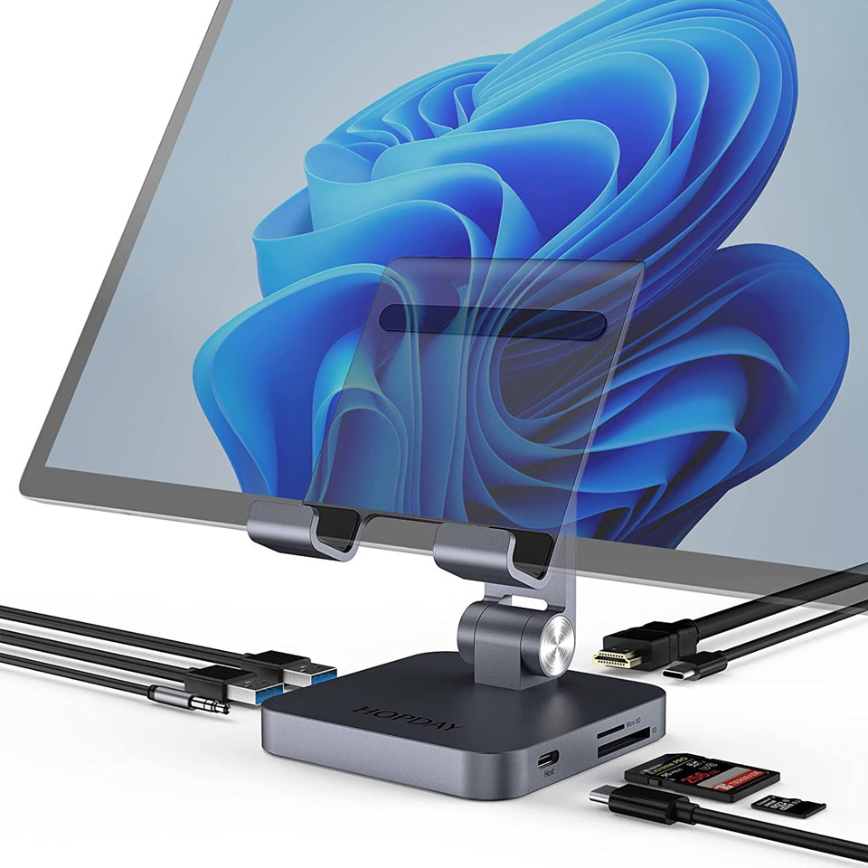 HOPDAY Laptop/Tablet/Phone USB C Hub Stand