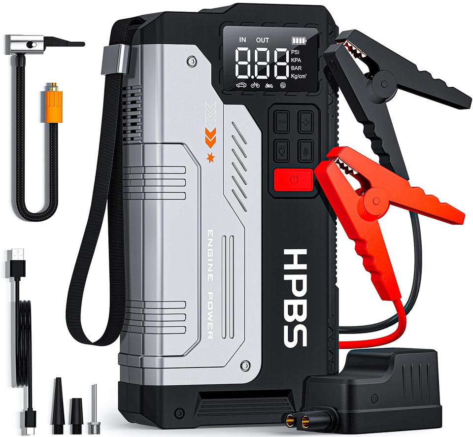 HPBS Portable Car Jump Starter With 150 PSI Tire Inflator