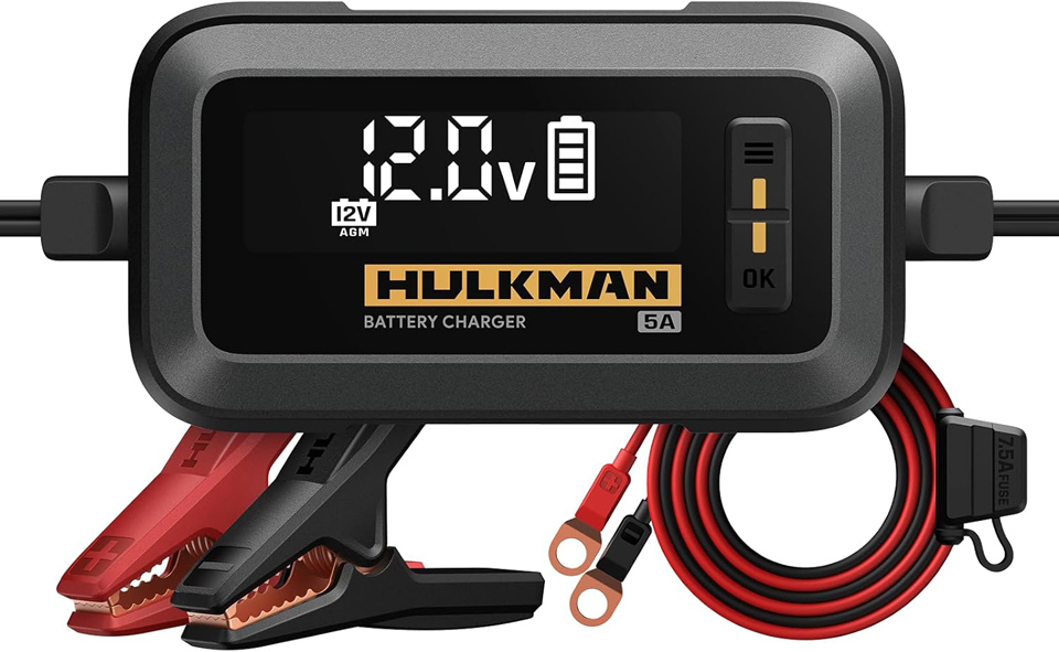 HULKMAN Sigma 5 Smart Car Battery Charger With Extension Cable