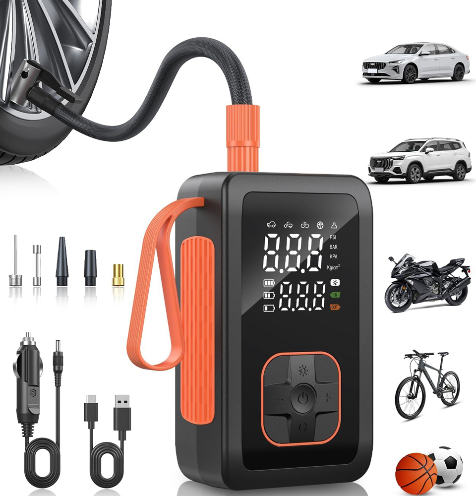 Hafuloky Portable Cordless Tire Inflator With LED Light