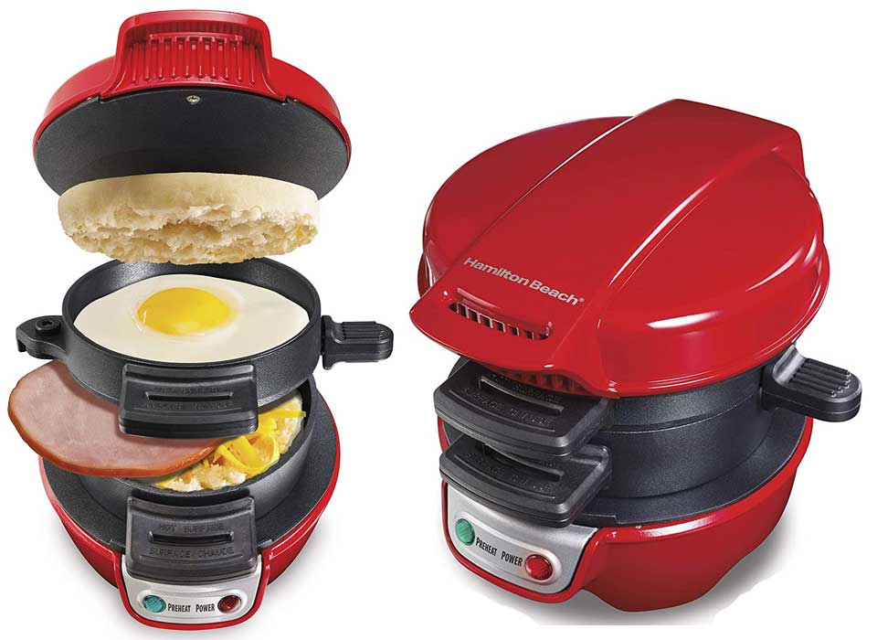 Hamilton Beach 25476 Breakfast Sandwich Maker, Red 