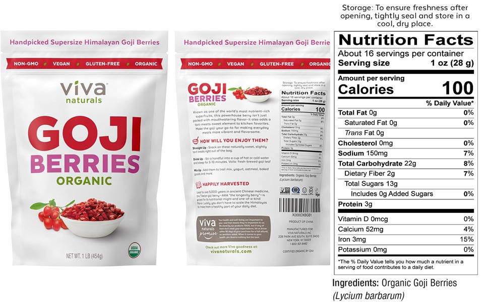 Viva Naturals Premium Himalayan Organic Goji Berries 