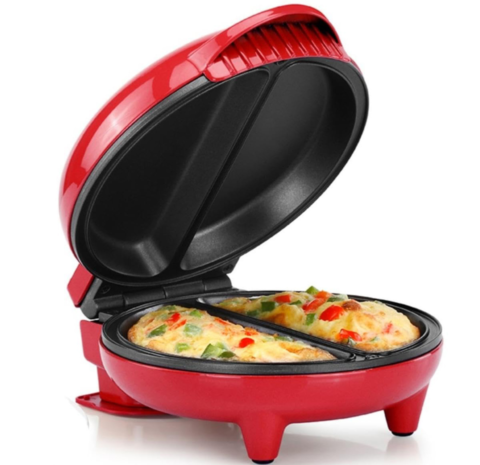 Holstein Housewares Stainless Steel 2-Section Omelet And Frittata Maker