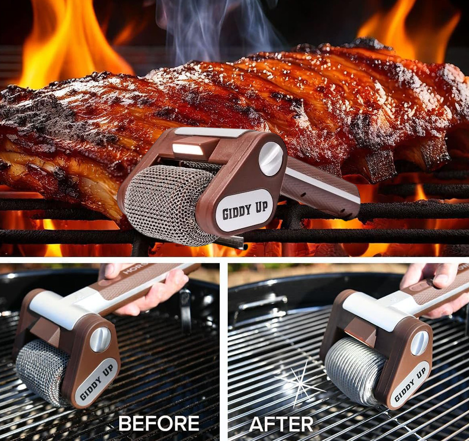 Horsepower Giddy Up Bristle-Free Spinning Grill Brush
