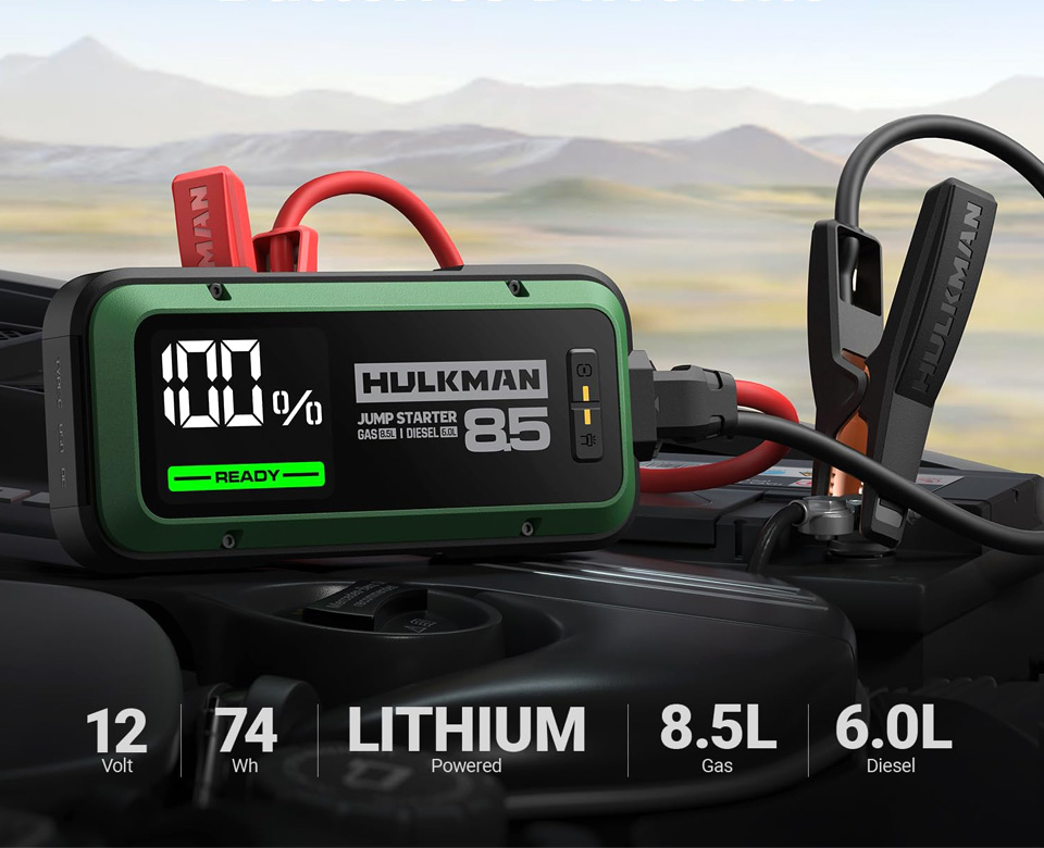 Hulkman Alpha85 2000 Amp Car Jump Starter For Gas And Diesel