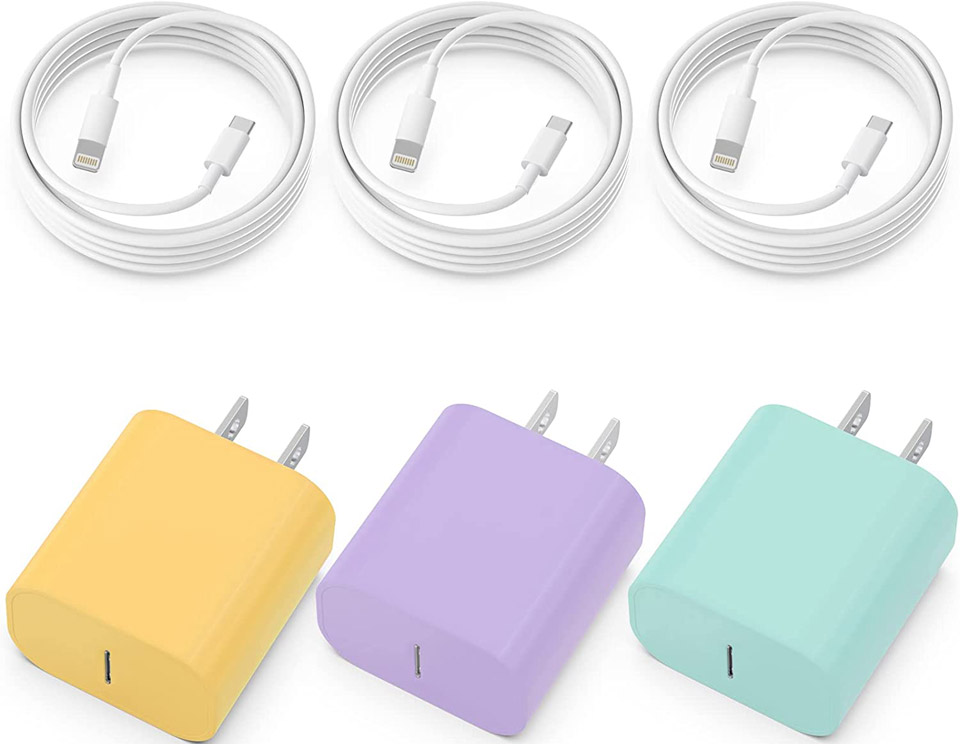 ILOUYU 3-Pack Multi-Color Apple MFi Certified iPhone