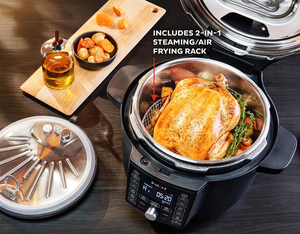 Instant Pot Duo Crisp Ultimate Lid 13-in-1 Air Fryer and Pressure Cooker 