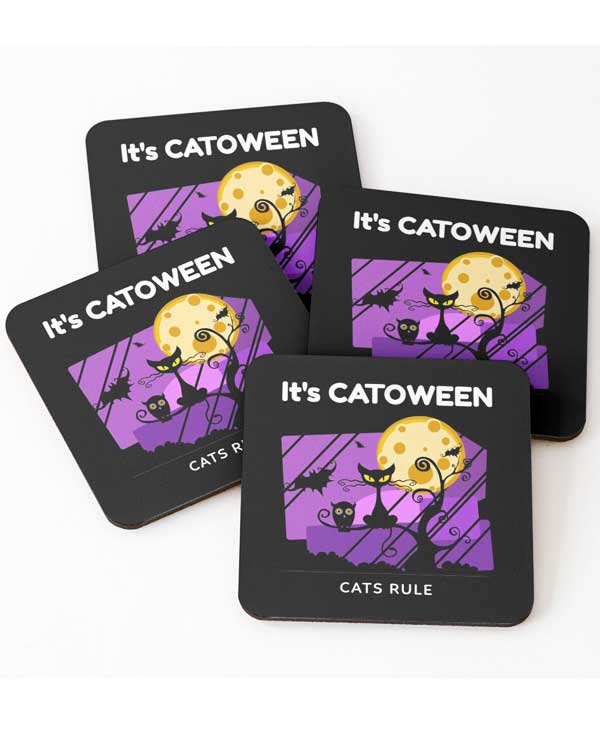 It’s Catoween Cats Rule Coasters 