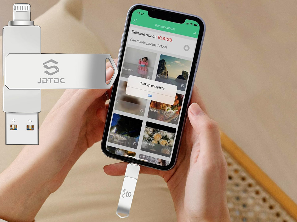 JDTDC Apple MFi Certified 512GB PhotoStick For iPhone And iPad