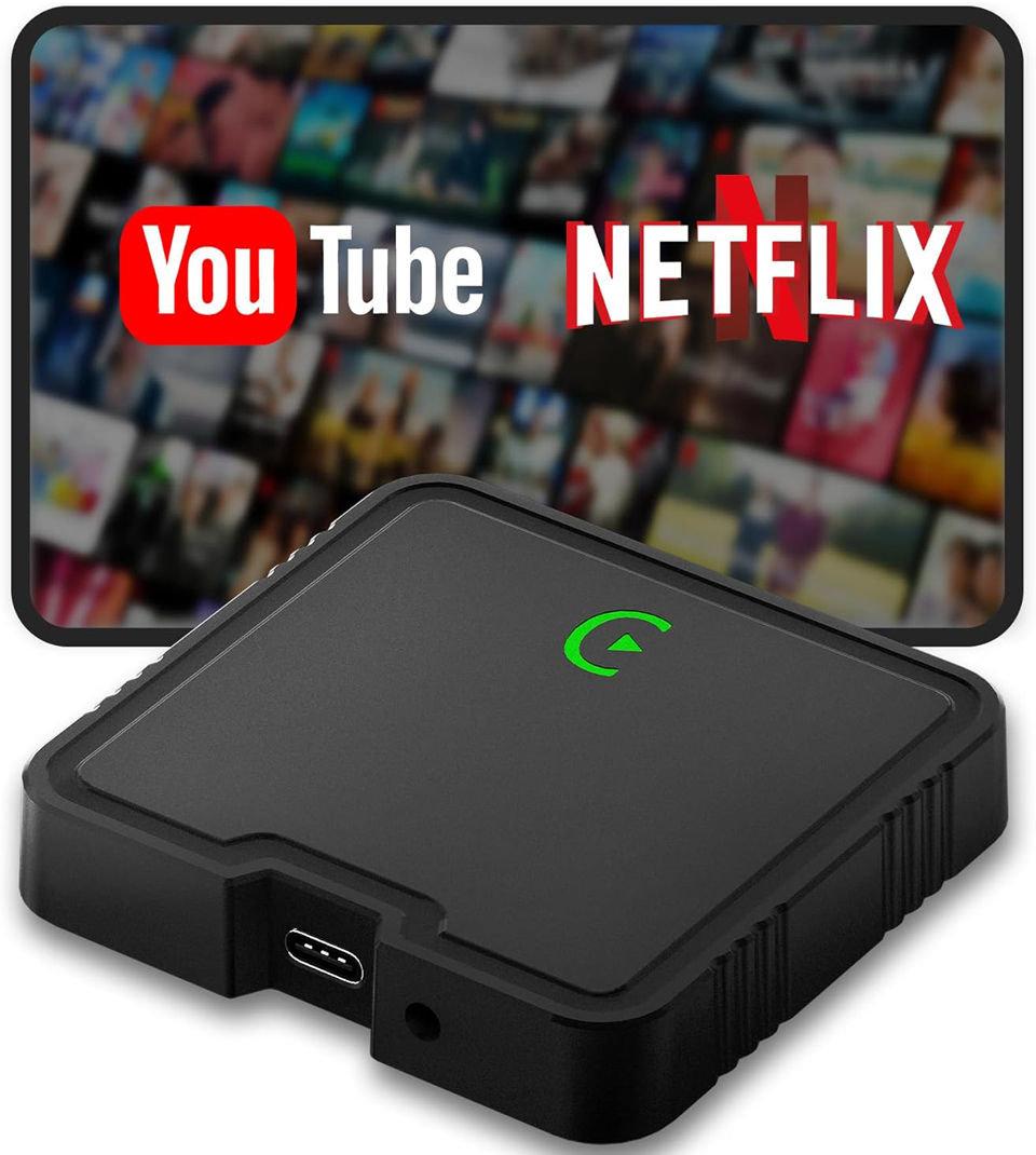 Janfir Wireless CarPlay Adapter Pre-Installed With Netflix And Youtube