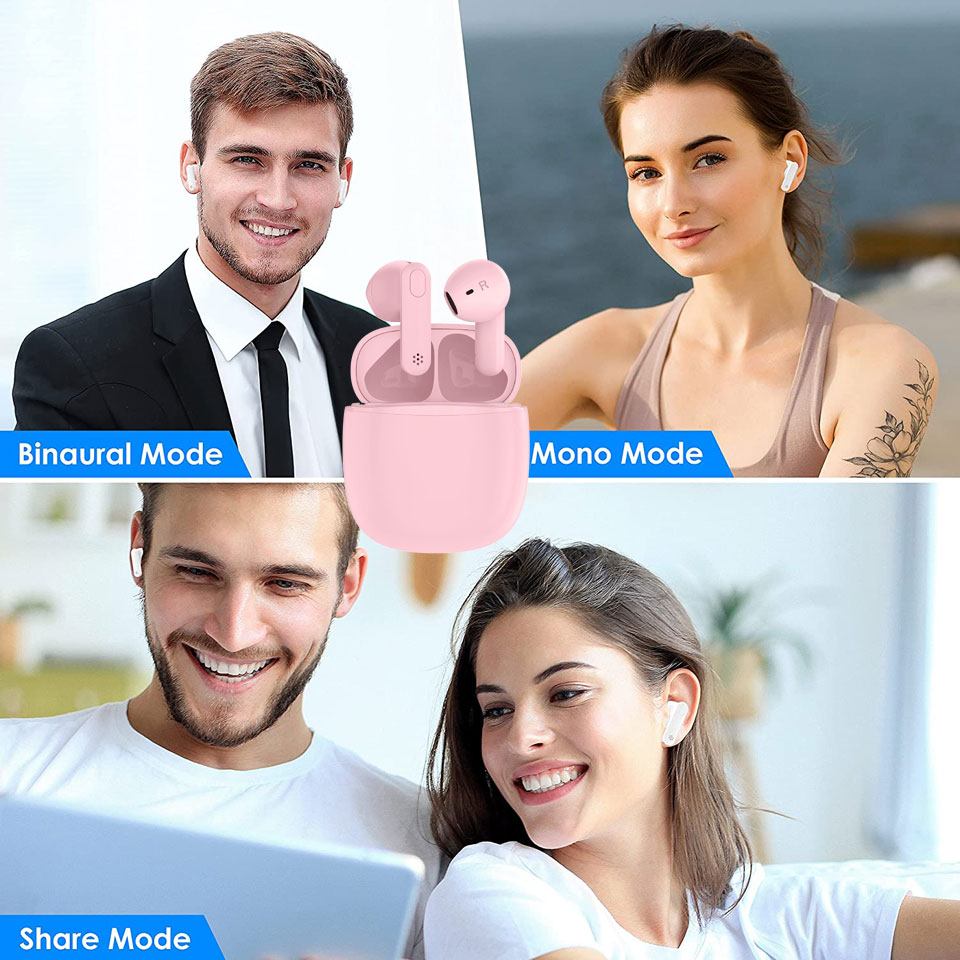 Jrwaro Bluetooth Earbuds With Built-in Microphone & IPX6 Waterproofing