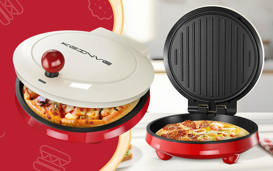 KEINVE 2-In-1 Indoor Pizza Cooker And Griddle