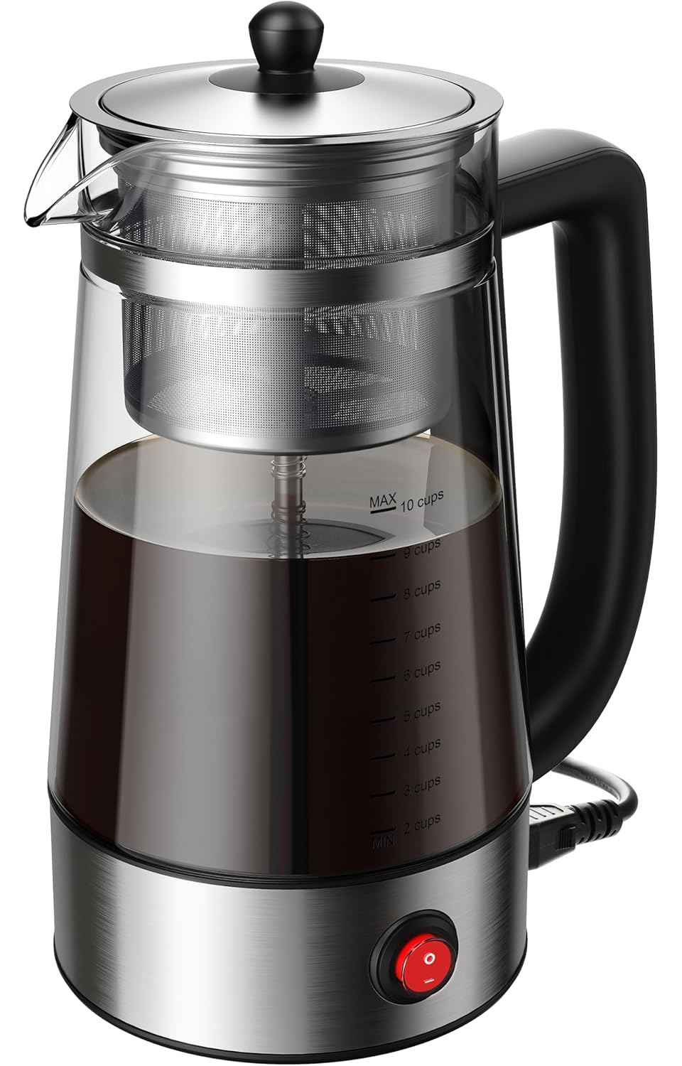 KIDISLE Borosilicate Glass Electric Percolator Coffee Maker