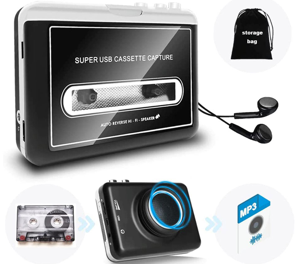 Kaforble Cassette Player Converts Cassette Tape To MP3 Via USB