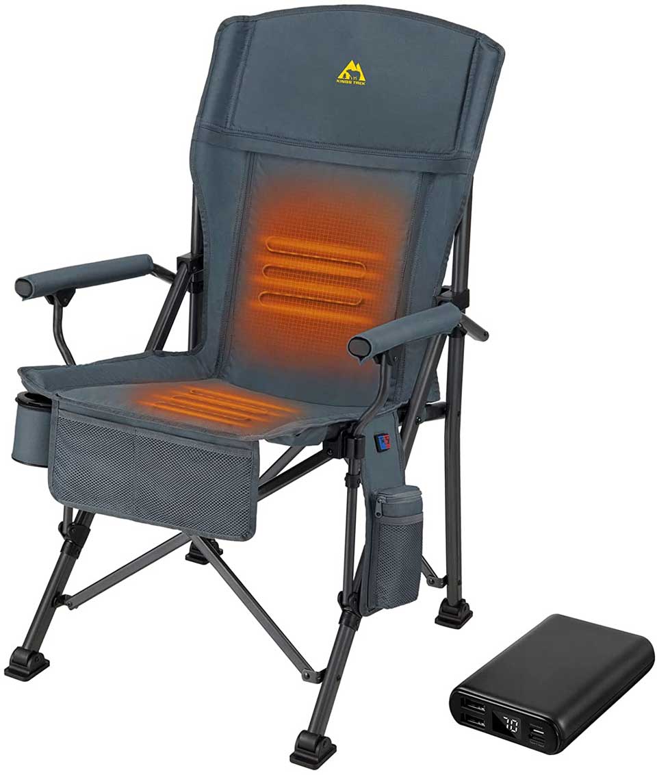 Kings Trek Heavy Duty Portable Heated Camping Chair 
