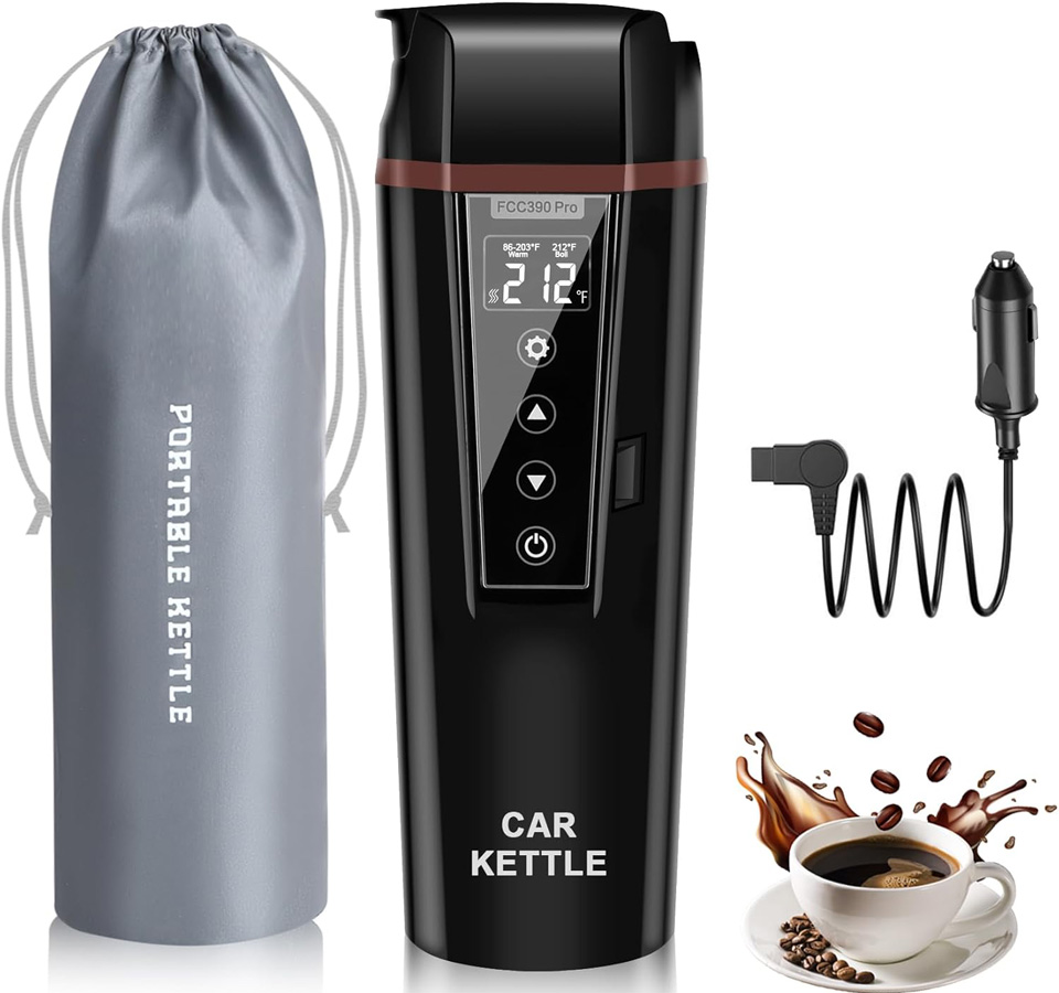 LINGYOKY Portable Car Electric Kettle And Travel Mug