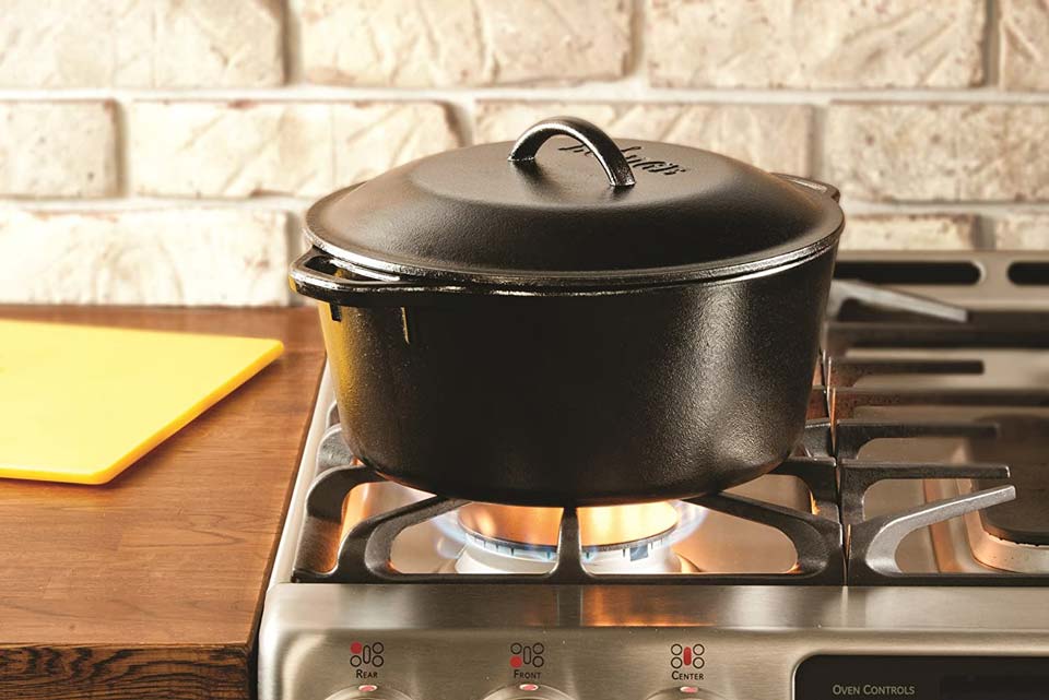 Lodge Pre-Seasoned Dutch Oven With Loop Handles 