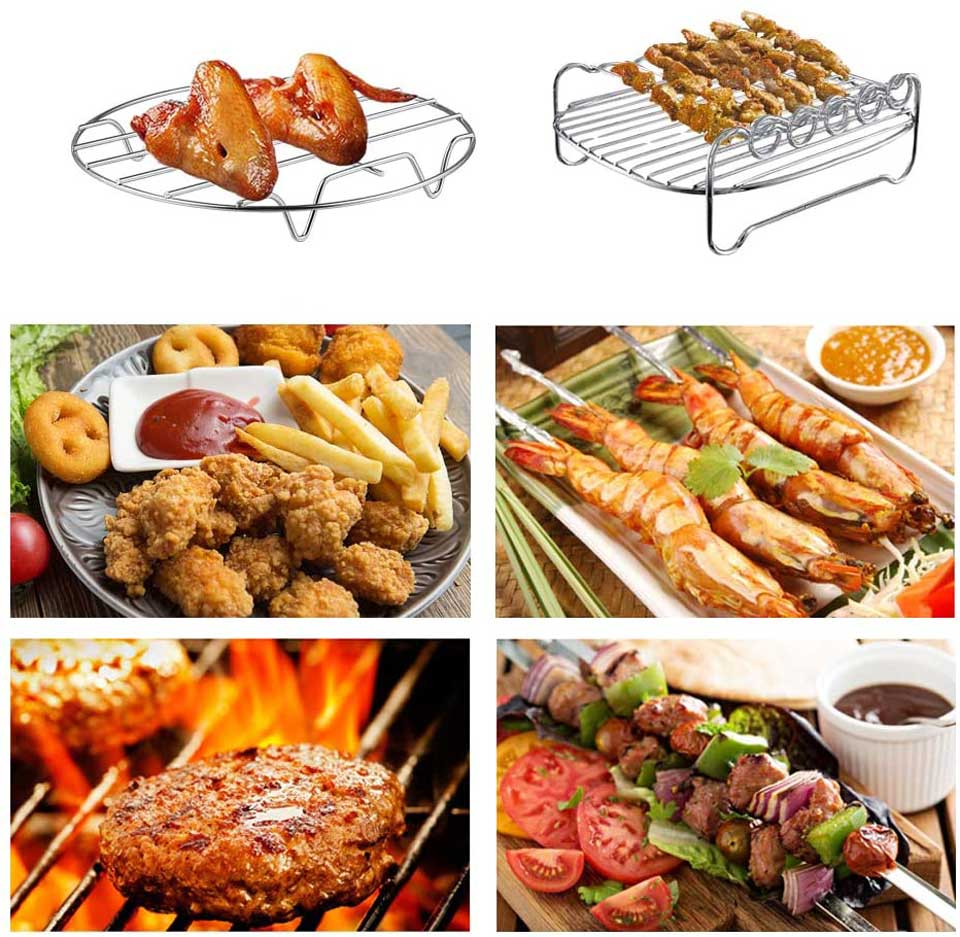 MFTEK XL 2-piece Multi-purpose Air Fryer Rack Set 