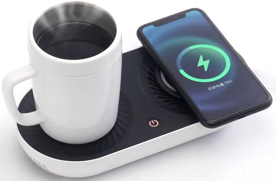 MINXUE Coffee Mug Warmer & Drink Cooler With Wireless Charger