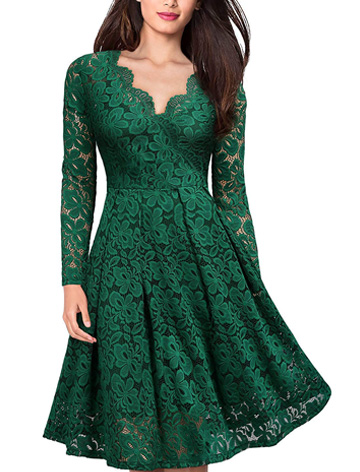 MISSMAY Floral Lace Boat Neck Cocktail Dress 