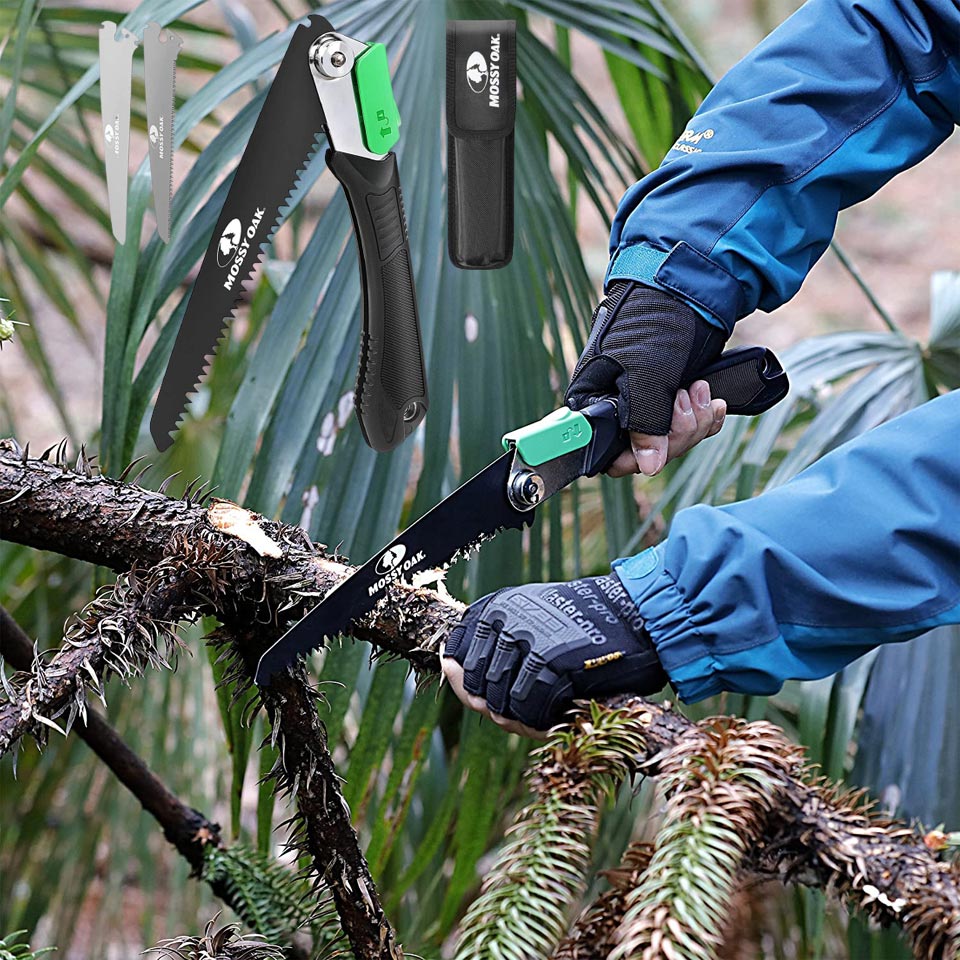 MOSSY OAK 3-In-1 Folding Hand Saw With Wood, Metal And PVC Blades