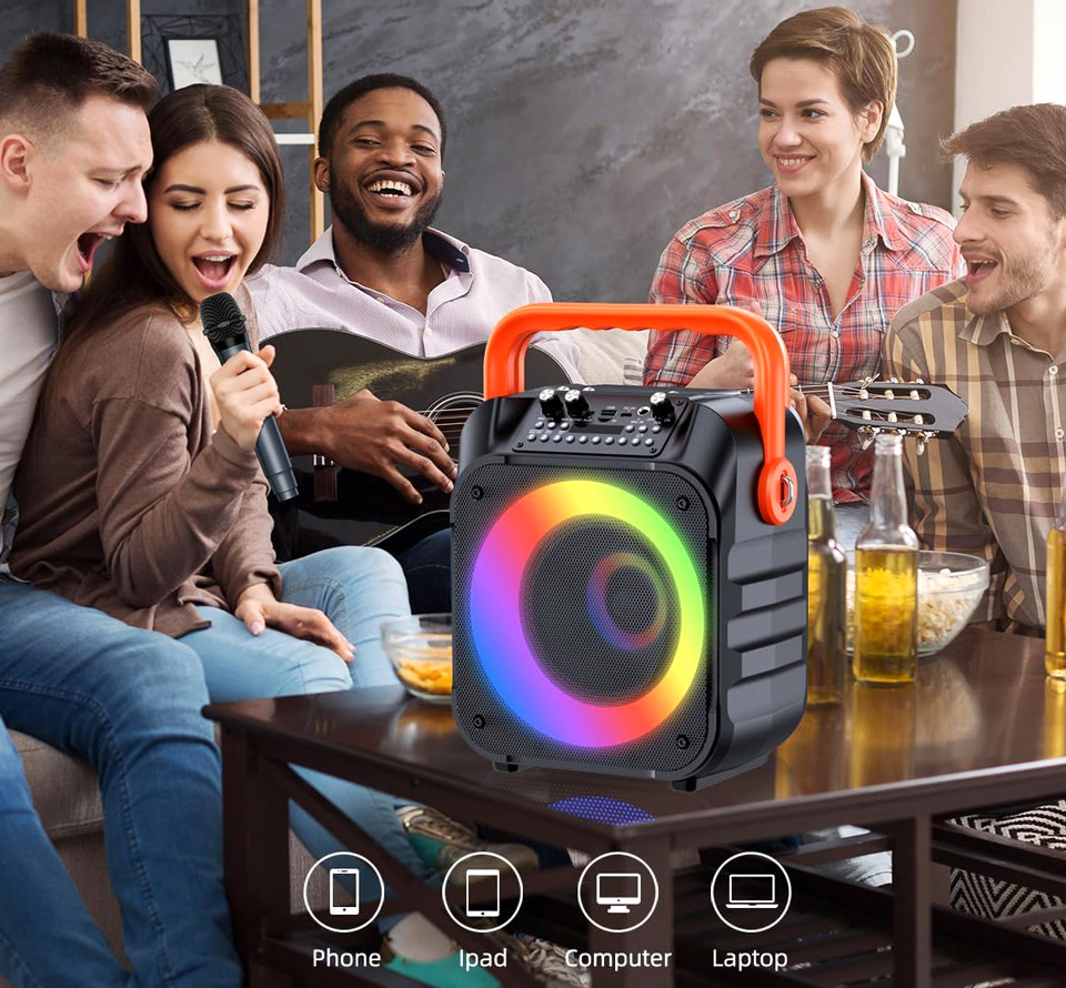 MOYLEAF Portable Karaoke Machine With 2 Wireless Mics