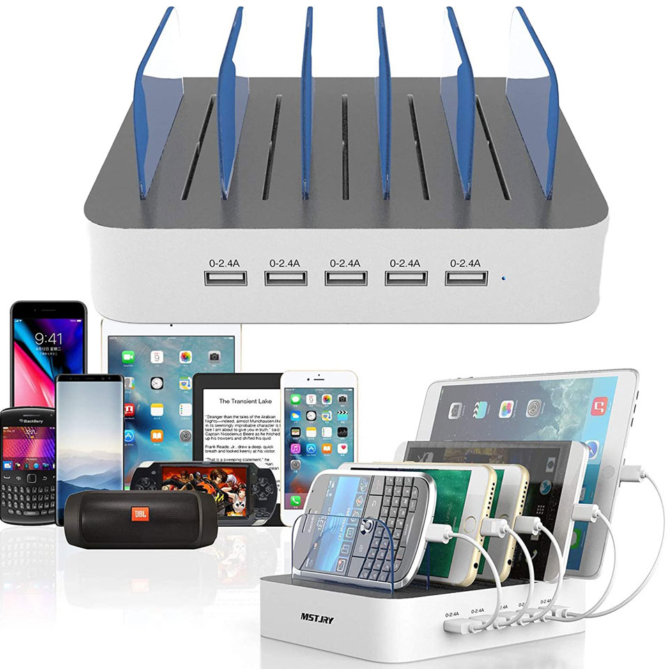 MSTJRY 5 Port Multi USB Charging Station