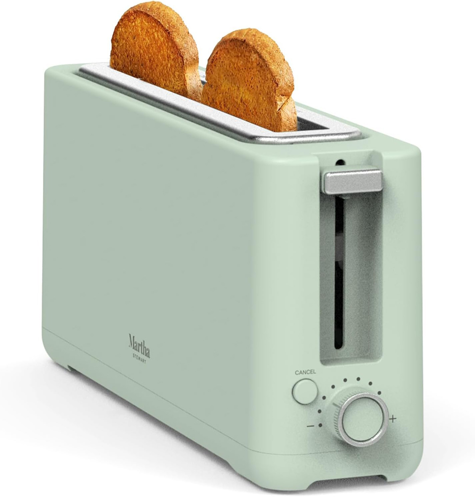 Martha Stewart 2-Slice Long Extra Wide Toaster For Sourdough And Bagels
