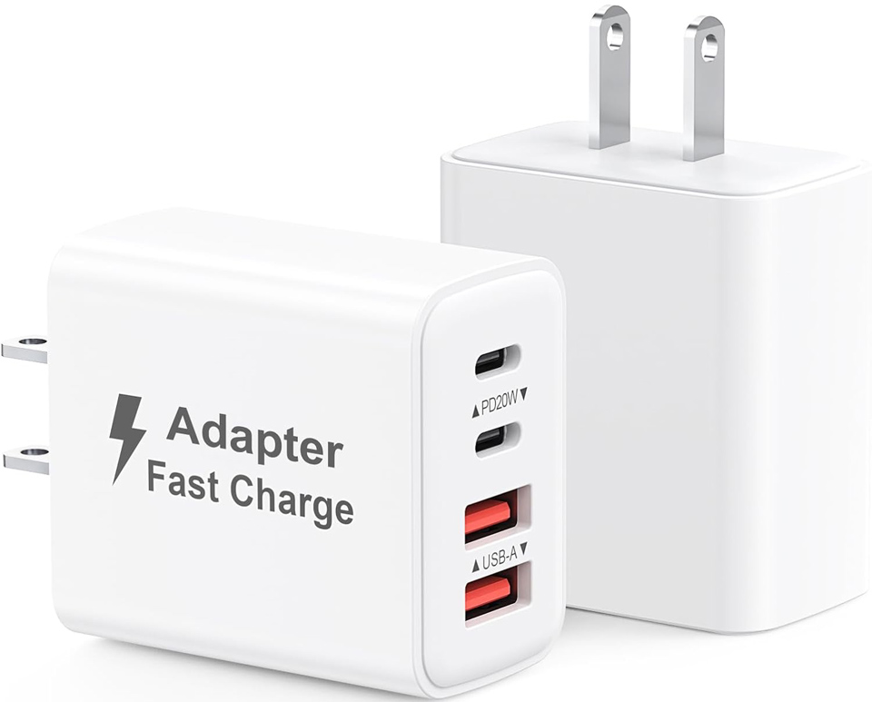 MateStar 2-Pack 4-Port USB C Charging Block