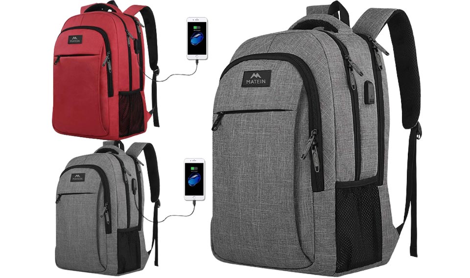 Matein Anti Theft Travel Backpack With USB Charging Port
