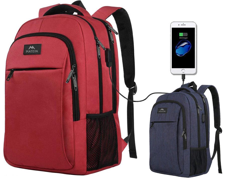 Matein Travel Laptop Backpack With USB Charging Port