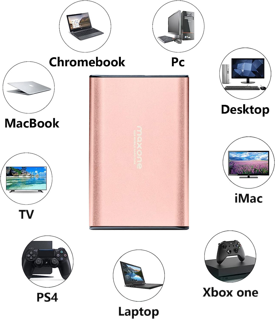 Maxone 500GB Ultra Slim Portable External Hard Drive