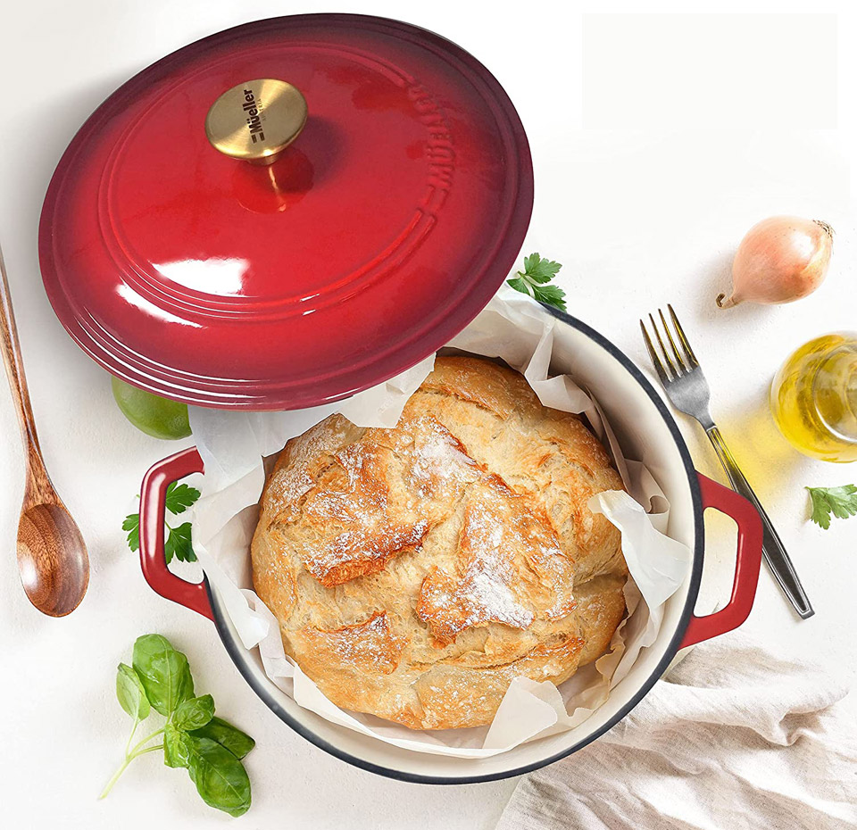 Mueller DuraCast 6-Quart Enameled Cast Iron Dutch Oven