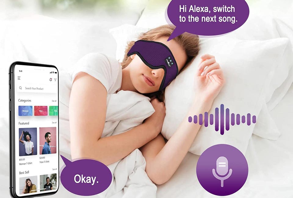 Musicozy Sleep Mask With Built-in Headphones And Bluetooth