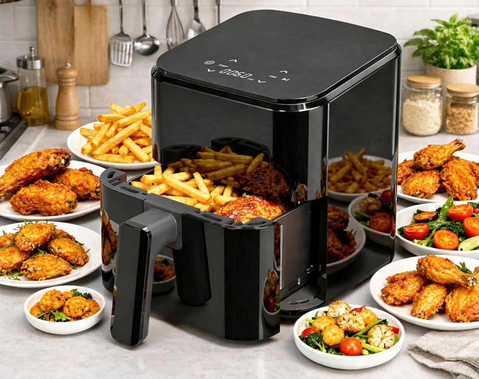 NEWBULIG Compact Digital 3 Qt Air Fryer With Nonstick Plate