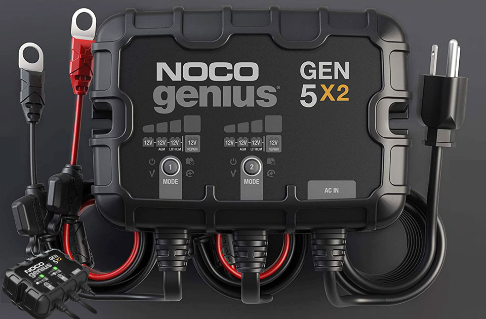 NOCO Genius GEN5X2 2-Bank Smart Marine Battery Charger