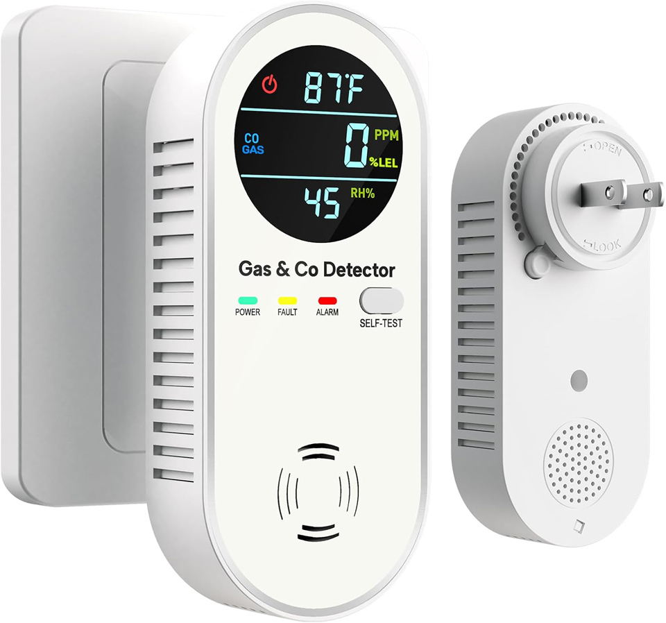 NORJAN 4-In-1 Natural Gas Leak And Carbon Monoxide Detector