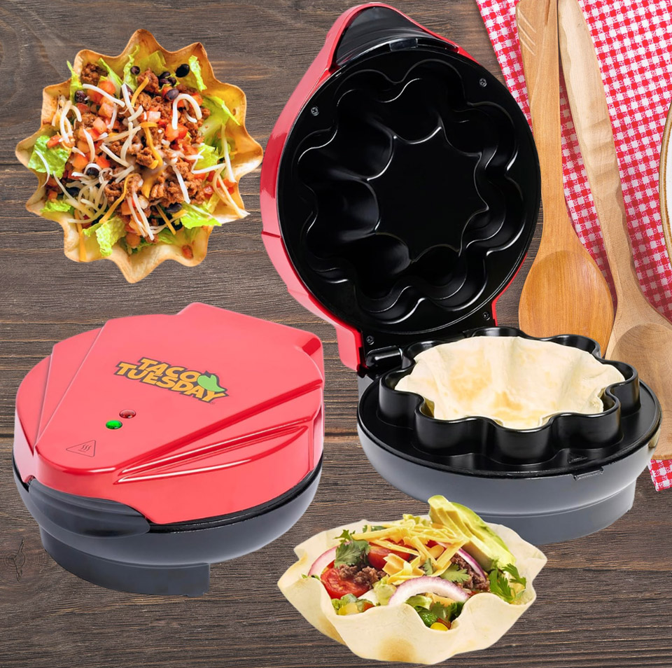 Nostalgia Taco Tuesday Tortilla Bowl Maker