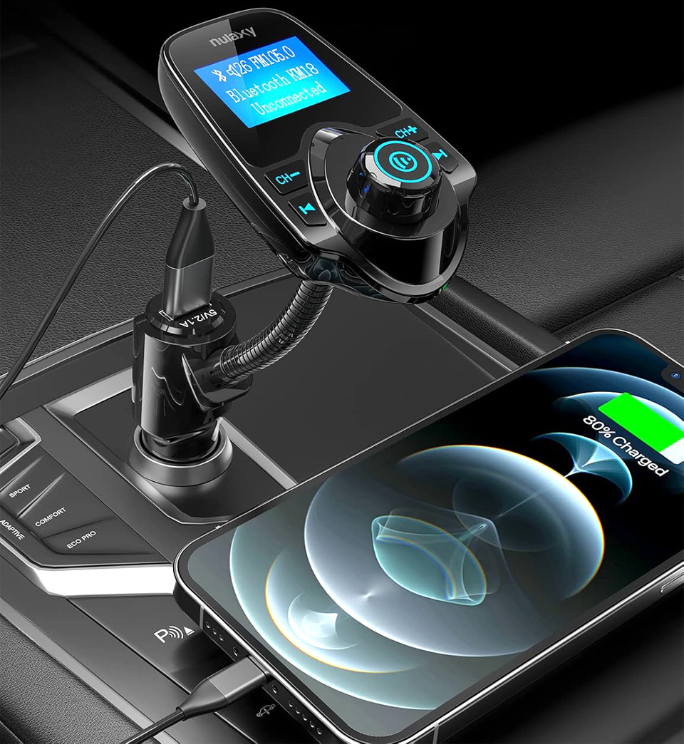 Nulaxy Wireless In-Car Bluetooth FM Transmitter