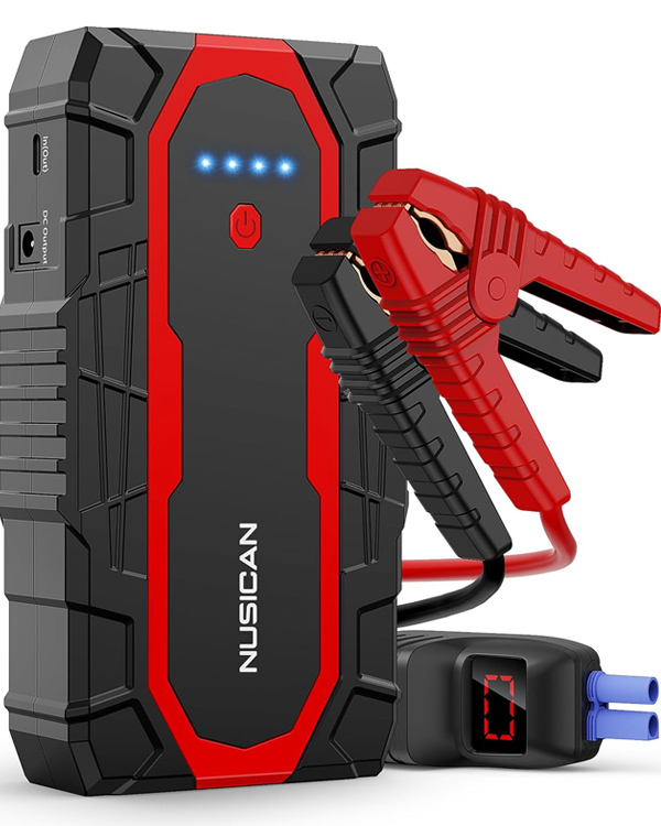 Nusican Car Jump Starter With Smart Jumper Clamps