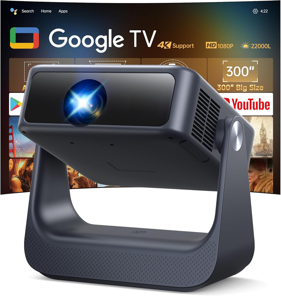 OWNKNEW WiFi 6 Bluetooth Smart Projector With Google Assistant