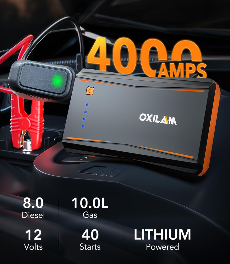 OXILAM 4000A Portable Car Jump Starter