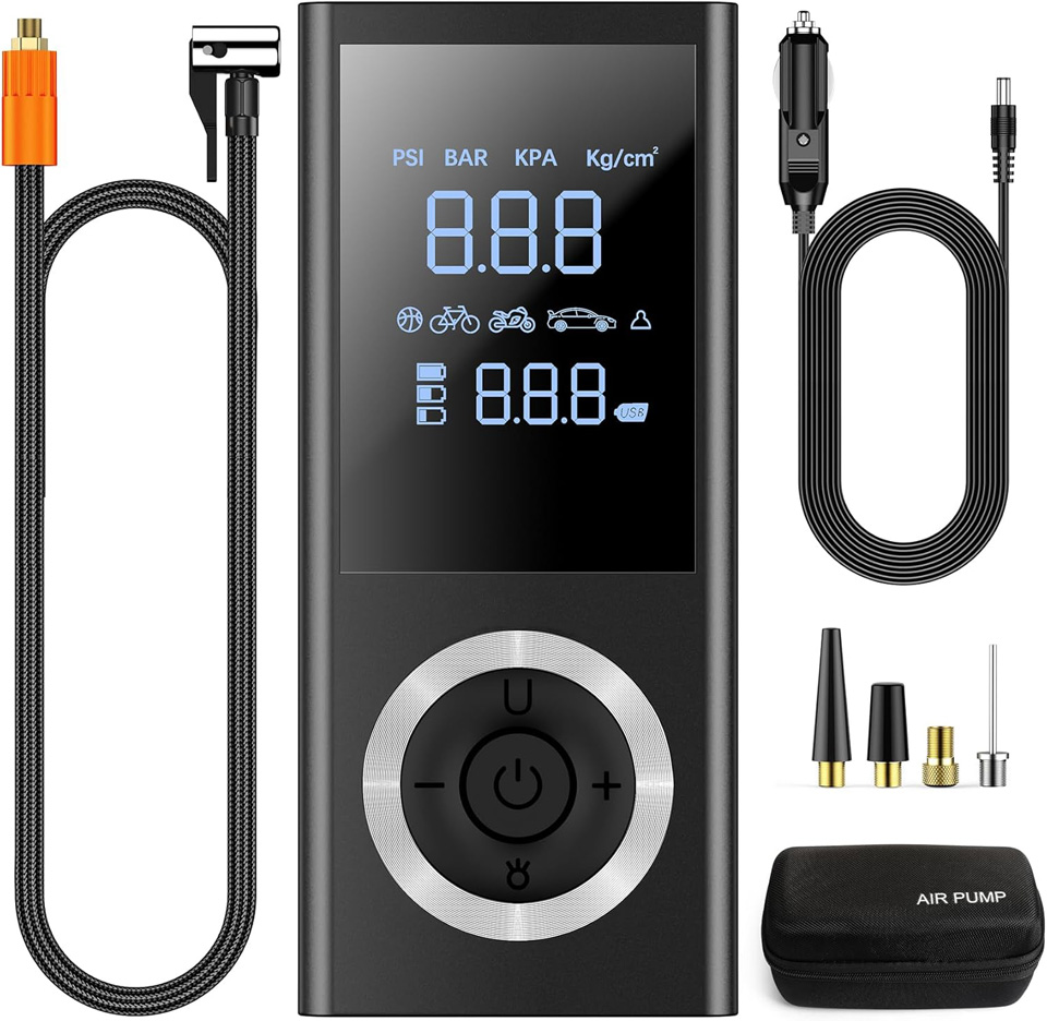 Obsidian Portable Tire Inflator And 12V Car Power Adapter